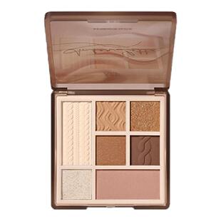 akf七色眼影盘大地色紫灰粉修容高光腮红一体afk哑光亮片一盘多用