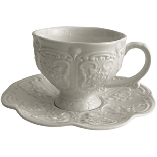 法式浮雕蝴蝶花宫廷风茶壶红茶杯 下午茶 陶瓷欧式茶具 咖啡杯碟