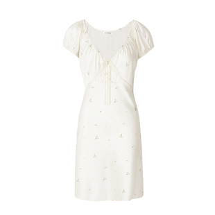 SILKY MIRACLE真丝睡裙短Petit flower法式度假性感优雅外穿睡衣