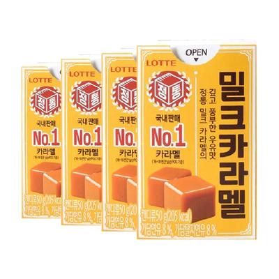 韩国乐天焦糖牛奶糖50g×4盒