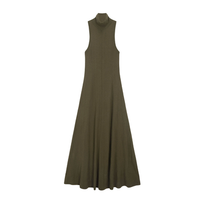 气质显瘦分割伞型高领针织连衣裙