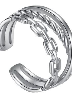 vigg小众设计纯银时尚个性风戒指