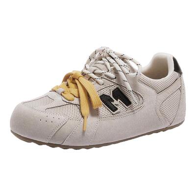 骆驼德训鞋女鞋2025年新款舒适百搭内显高透气鞋面双鞋带勃肯鞋女