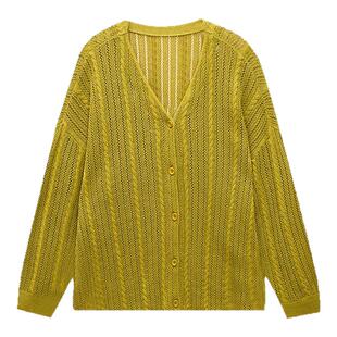 GOLDEN BARRY金和百瑞经典基础款时尚V领针织开衫外套女242284