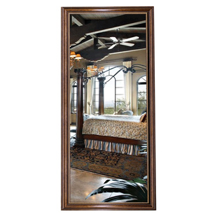 美式穿衣镜壁挂全身镜落地镜试衣镜复古欧式家用贴墙轻奢镜子挂墙