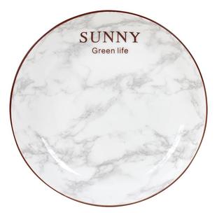 客家谣陶瓷盘子菜盘家用北欧风大理石纹餐具装菜碟子微波炉瓷盘子