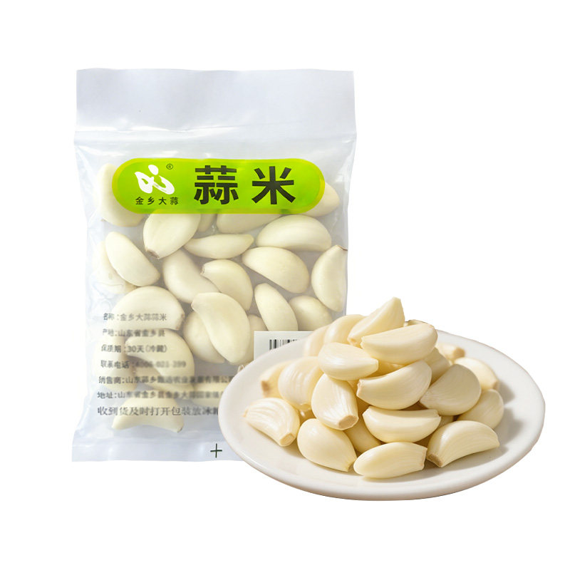 金乡大蒜去皮蒜米新鲜手工剥皮农家当季大蒜头蒜瓣商用氮气小包装