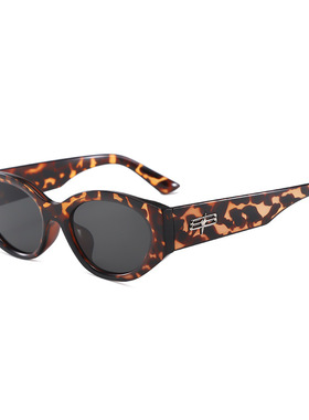 2025复古豹纹宽边大框猫眼墨镜