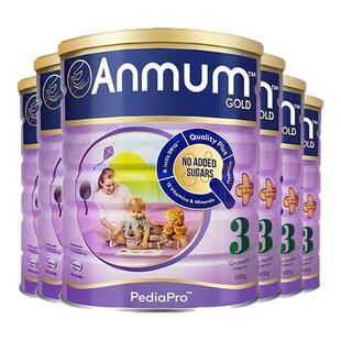 ANMUM安满婴幼儿奶粉3段900g新西兰原装进口DHA连动配方1岁+6罐装