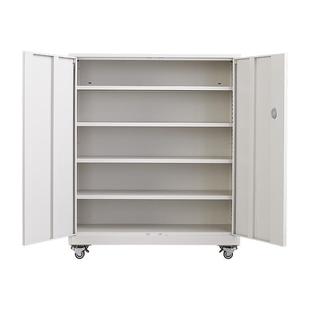 带轮铁皮鞋柜大容量多层超大带锁家用阳台防晒楼道钢制储物收纳柜