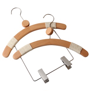 儿童衣架服装店专用榉木实木连体无痕防滑童装店宝宝童裤架衣挂撑