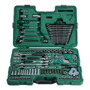 世达汽车维修工具128件组套 120+8件小中大飞套筒综合套装 09014G