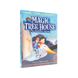 英文原版进口Dinosaurs Before Dark Graphic Novel黑暗前的恐龙 幼儿英语课外阅读读物 冒险故事桥梁章节漫画书 神奇树屋系列