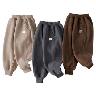 棉花堂儿童裤子加绒加厚长裤女孩童装冬季新款男童冬装宝宝裤子