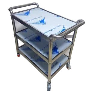 厨房不锈钢置物架三层推车收餐车送餐车酒店餐厅酒水车移动收碗车