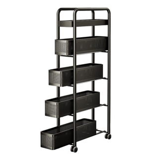 夹缝置物架厨房门后冰箱侧面极窄缝抽拉篮缝隙收纳柜卫生间小推车