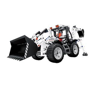 ONEBOT组合式挖掘装载机工程车辆模型新物种拼装拼插积木男孩礼物