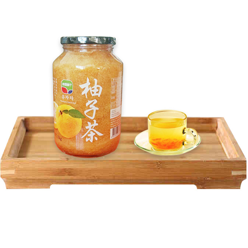 韓國進口鮮之園蜂蜜柚子茶罐裝水果茶泡水沖飲果醬茶沖泡飲品1kg