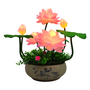 佛前莲花灯长明灯充电仿真花灯