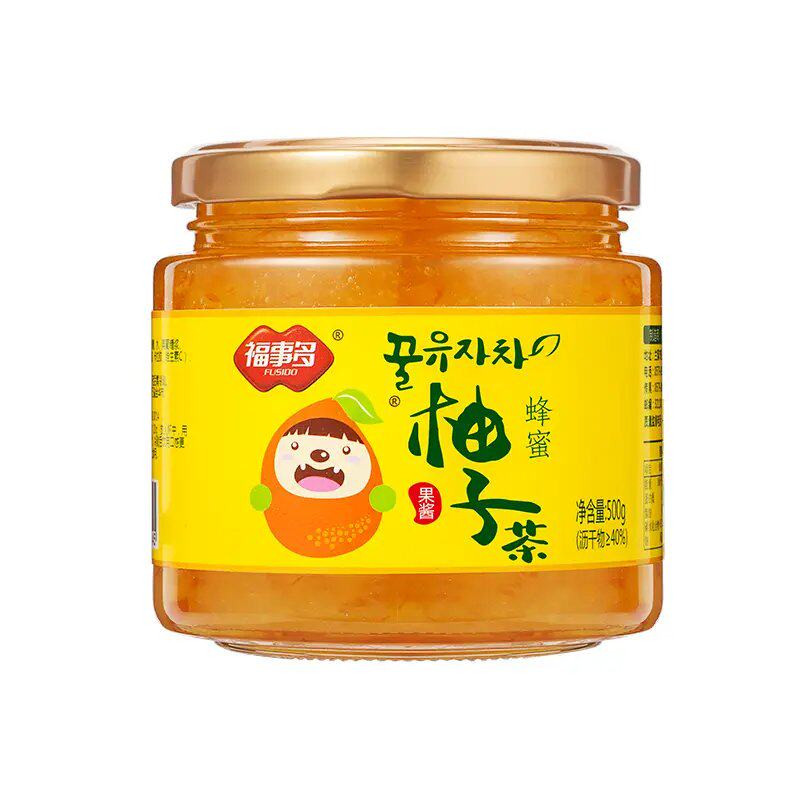 福事多蜂蜜柚子茶柠檬百香果茶500g罐装酸甜冲泡水果茶清凉解渴