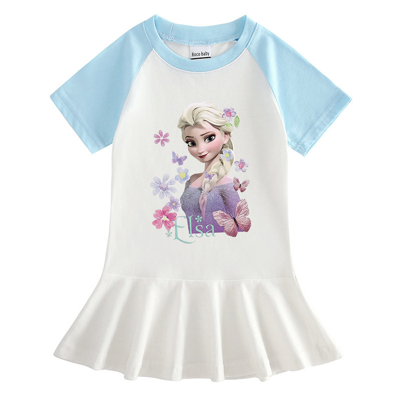 童装爱莎夏季薄款短袖礼服公主裙