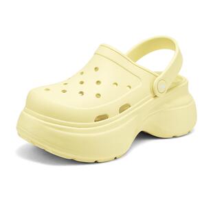 斯凯奇厚底增高洞洞鞋女夏季新款休闲时尚凉鞋柔软舒适户外拖鞋女