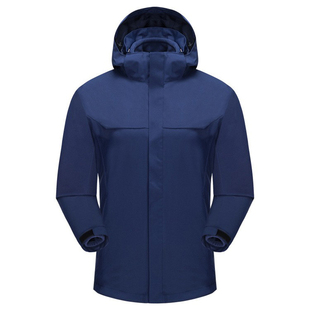 高端户外冲锋衣定制logo三合一工作服外套印字羽绒工装刺绣可拆卸