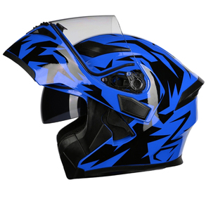 艾狮摩托车头盔男士3c认证防雾机车全盔双镜揭面盔带蓝牙耳机四季