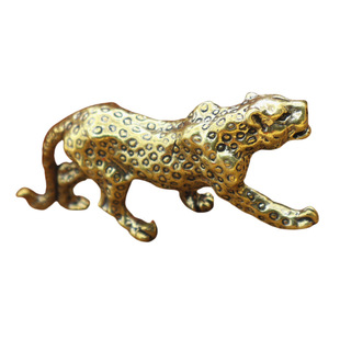 实心铜金钱豹摆件 全铜一路爆发迷你铜豹子手把件把玩小铜件