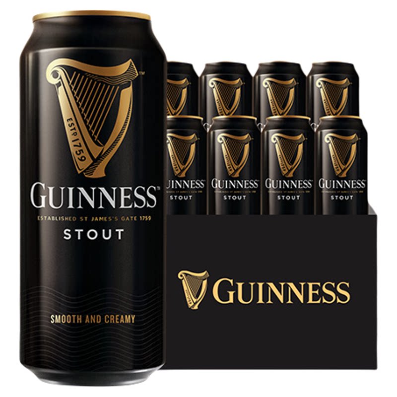 Guinness/健力士司陶特黑啤酒440ml*8听罐装爱尔兰风味尝鲜