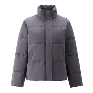 佐丹奴棉服外套女秋冬新款夹棉纯色立领拉链长袖棉衣夹克13375665