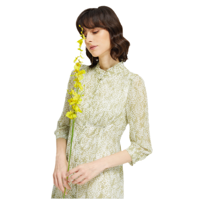 曼哈芙气质韩版A字裙雪纺