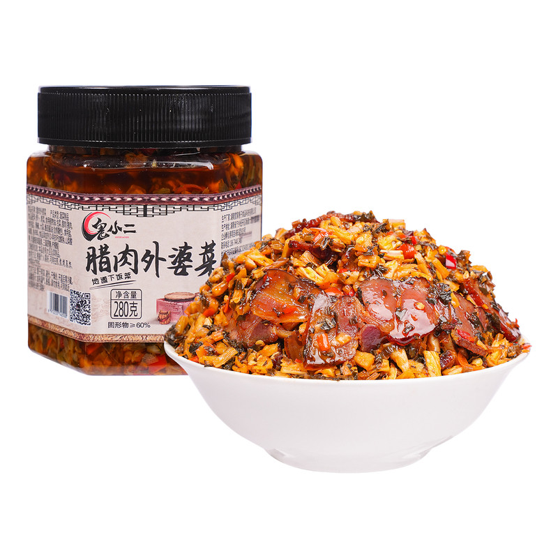 腊肉外婆菜下饭菜湖南特产烟熏