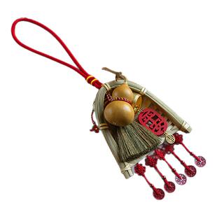 乔迁入户天然葫芦簸箕扫帚保真朱砂挂饰门上吊坠装饰新居室内用品