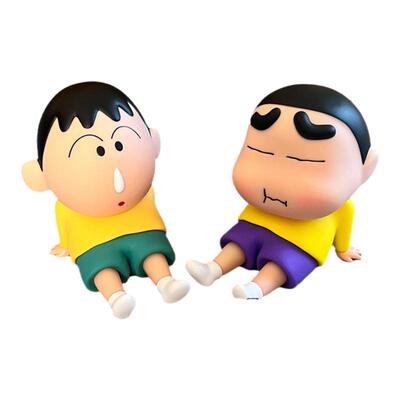 【文凌】2024新款日漫蜡笔小新手办阿呆手机支架摆件野原新之助模型阿呆塑料公仔可当摆件