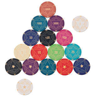 EYT艺雅特德州陶瓷筹码代币棋牌室德州专用高端有无面值43mm定制