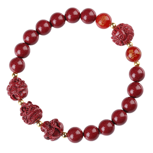 2026马年天然朱砂三合六合手串本命年手链女款男款正品官方旗舰店