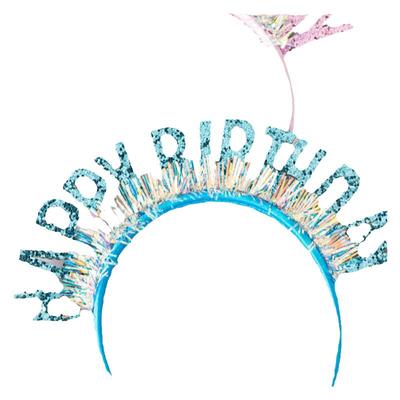happybithday彩色闪片发箍生日帽