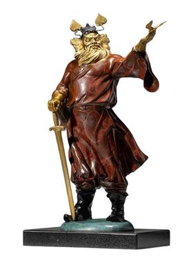 黑神话钟馗黄铜天师道赐福摆件