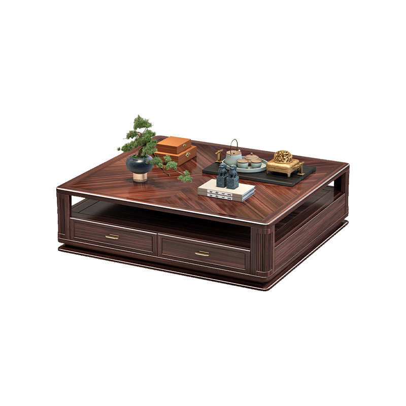 纯乌金木打造正方形茶几高端家具