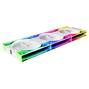 丛林豹星际积木V3风扇拼接反叶12cm白色机箱风扇ARGB一键正反转