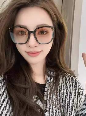 2024新款折叠偏光太阳眼镜透明气垫鼻托乌梅子高级感时尚方形墨镜