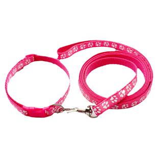 脚印狗狗猫咪牵引绳小型宠物牵引项圈套装遛狗绳子泰迪幼猫牵引绳
