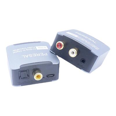 模拟转数字音频转换器RAC莲花头3.5mm耳机孔转光纤同轴音频解码器