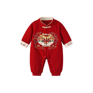 满月宝宝衣服秋冬新款周岁男宝礼服中国风一岁婴儿百天新年拜年服