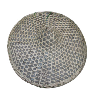 竹编斗笠大号尖顶遮阳草帽子舞蹈装饰大沿钓鱼纯手工编织防水古风