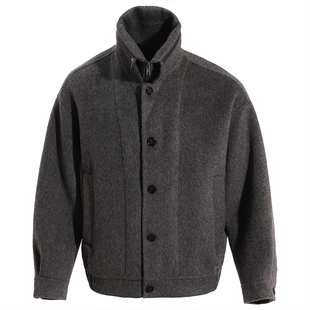 【直播专属】海上公路双门襟羊毛呢夹克男士900g宽松落肩时尚外套