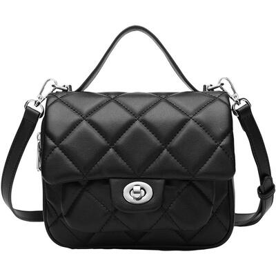 稻草人包包小香风菱格单肩斜挎包