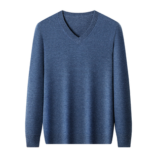 美洲邦秋冬季短袖纯色羊毛衫男V领加厚针织男款半袖打底毛衣男T恤