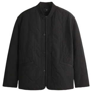 HM男装棉衣冬季冬装绗缝尼龙休闲宽松户外外套1300942